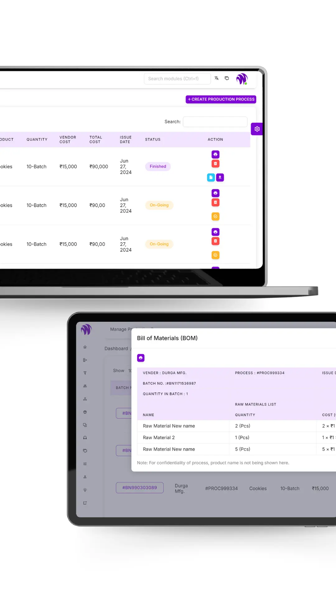 Enterprise manufacturing management software