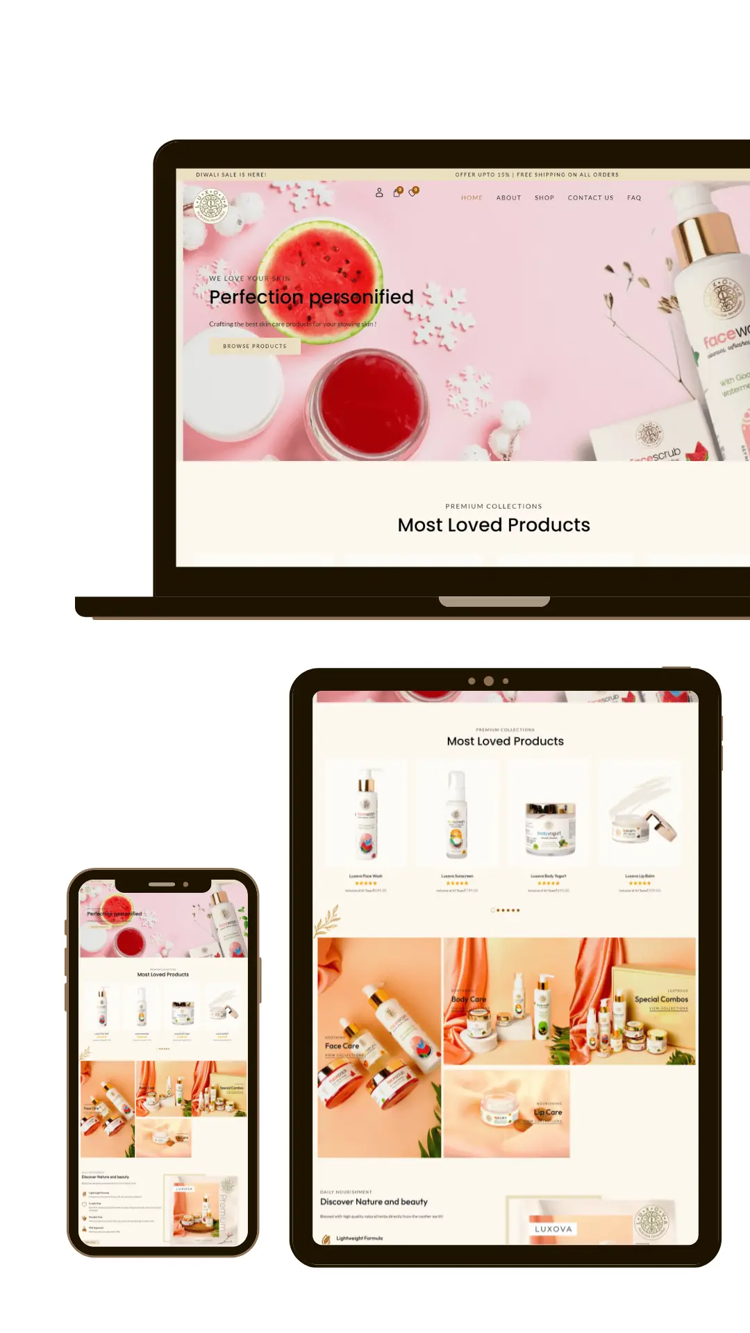 Weblinear E-Commerce application development for D2C skin care brand